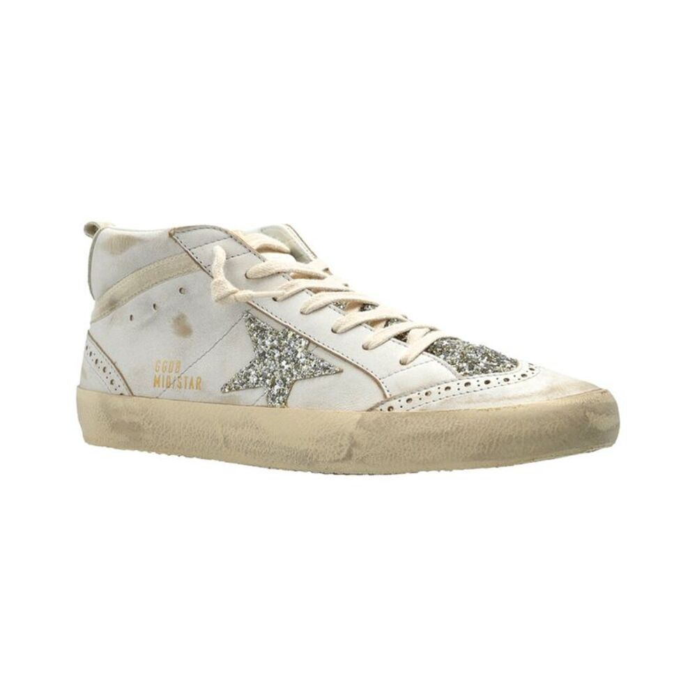 Golden Goose Mid Star Leather Sneaker, Beige